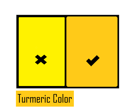 Turmeric color difference