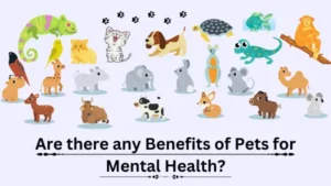 animated animals with text benefits of pets for mental health