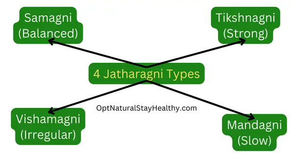 4 states of jatharagni, agni
